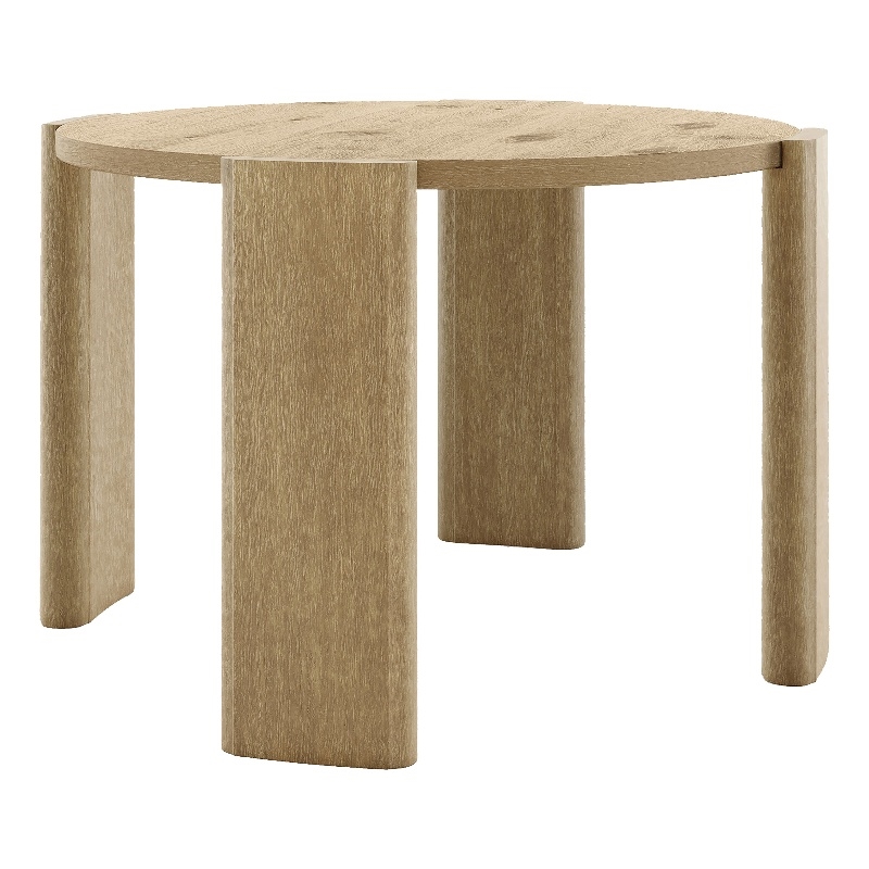 Furniture of America Hallond Solid Wood Round Dining Table in Oak