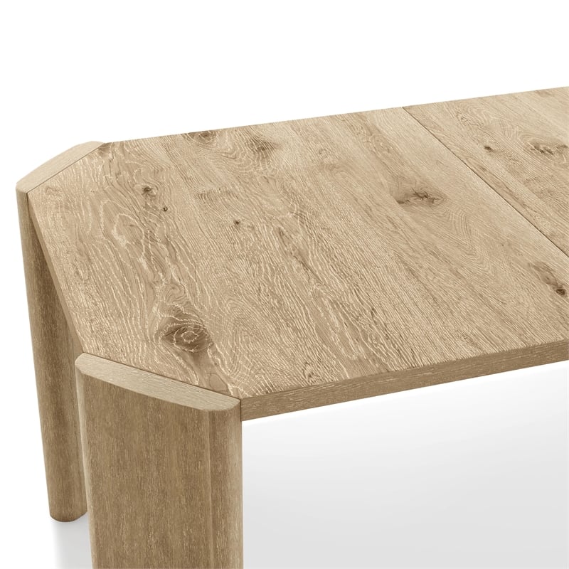 Furniture of America Hallond Solid Wood Expandable Dining Table in Oak