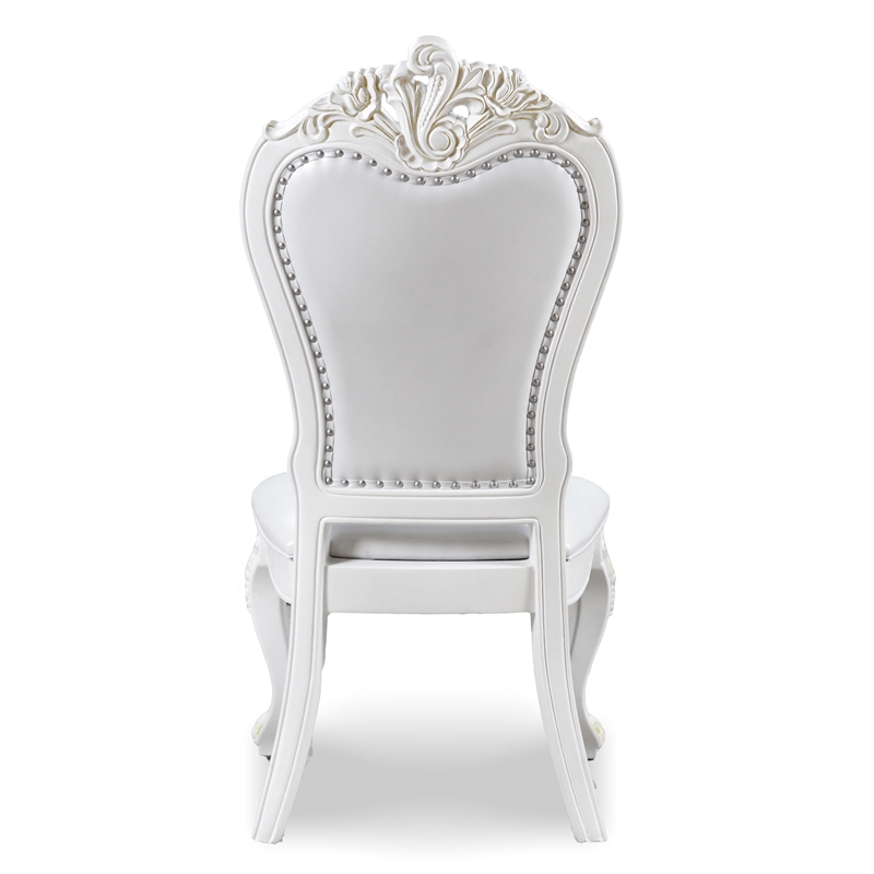 Furniture of America Albernit Faux Leather Side Chairs in White (Set of 2)