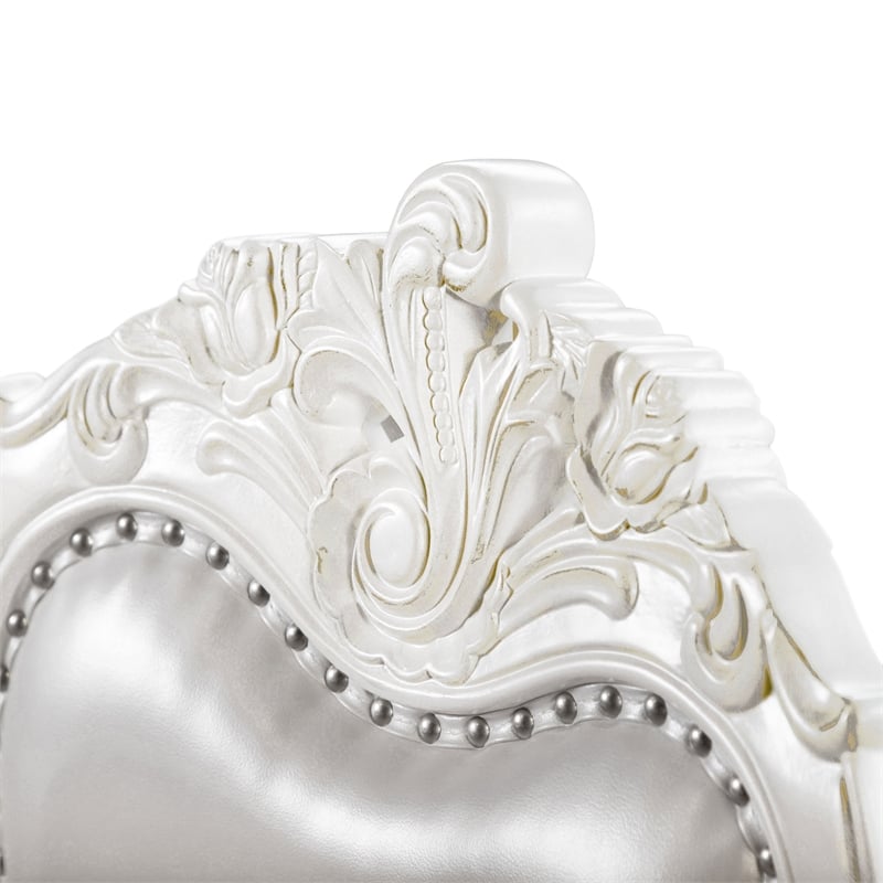 Furniture of America Albernit Faux Leather Side Chairs in White (Set of 2)