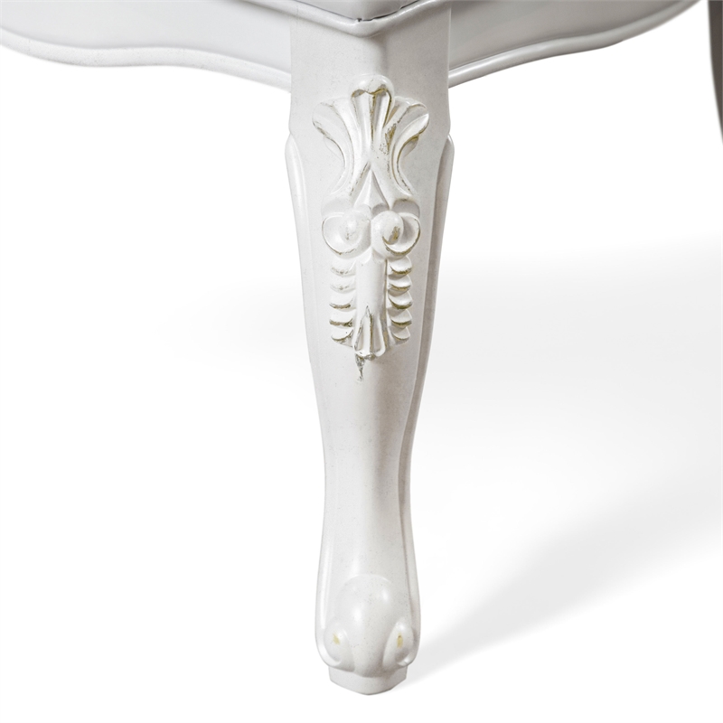 Furniture of America Albernit Faux Leather Side Chairs in White (Set of 2)