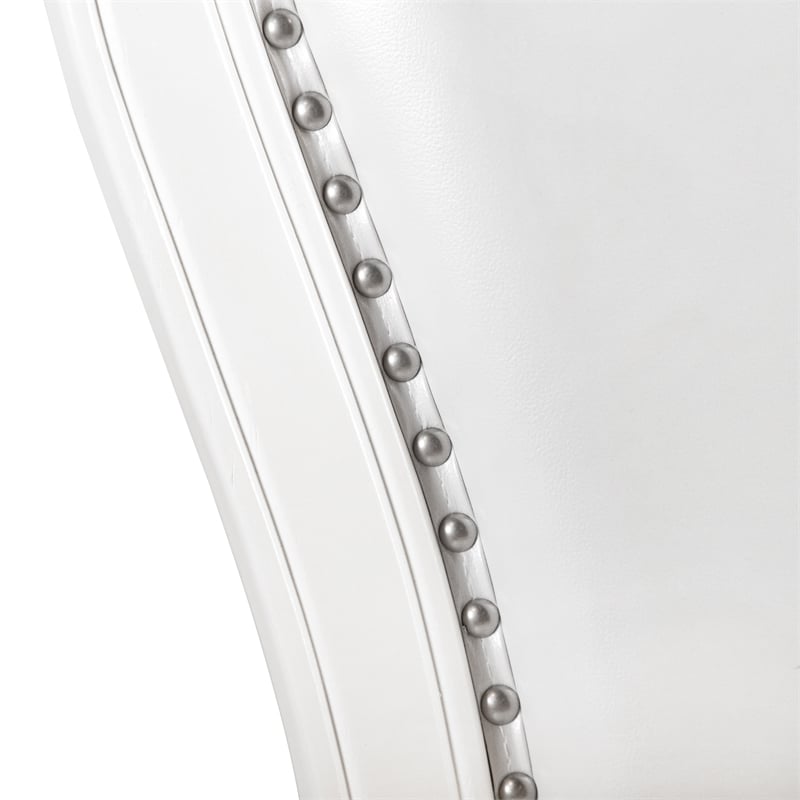 Furniture of America Albernit Faux Leather Side Chairs in White (Set of 2)