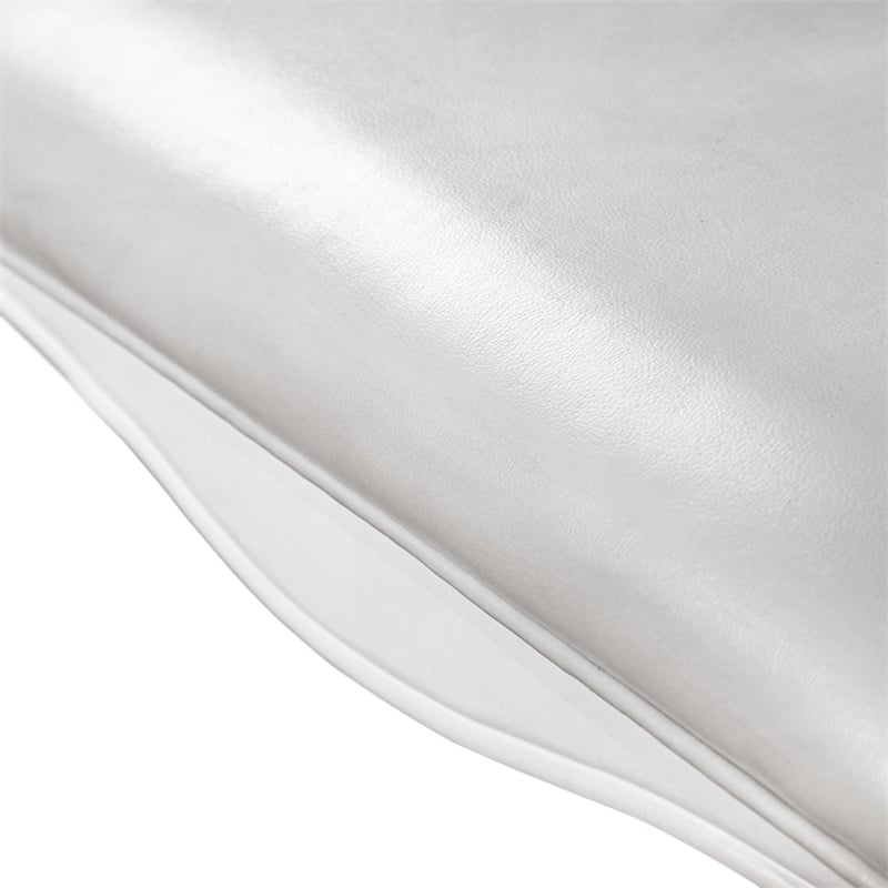 Furniture of America Albernit Faux Leather Side Chairs in White (Set of 2)