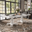 Furniture of America Albernit Solid Wood Expandable Dining Table in White