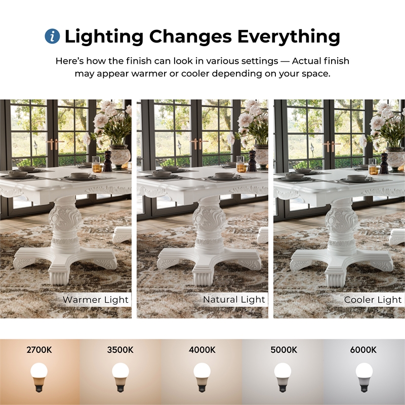 Furniture of America Albernit Solid Wood Expandable Dining Table in White