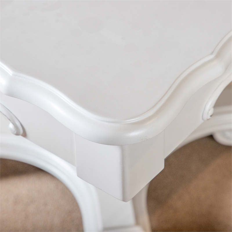 Furniture of America Albernit Solid Wood Expandable Dining Table in White