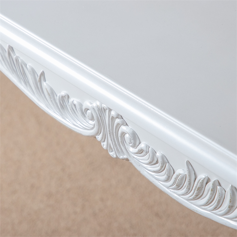 Furniture of America Albernit Solid Wood Expandable Dining Table in White