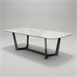 Furniture of America Agorthin Ceramic Top Dining Table in Silver