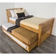 Furniture of America Sabatin Solid Wood Twin Captain Bed with USBs in Light Oak