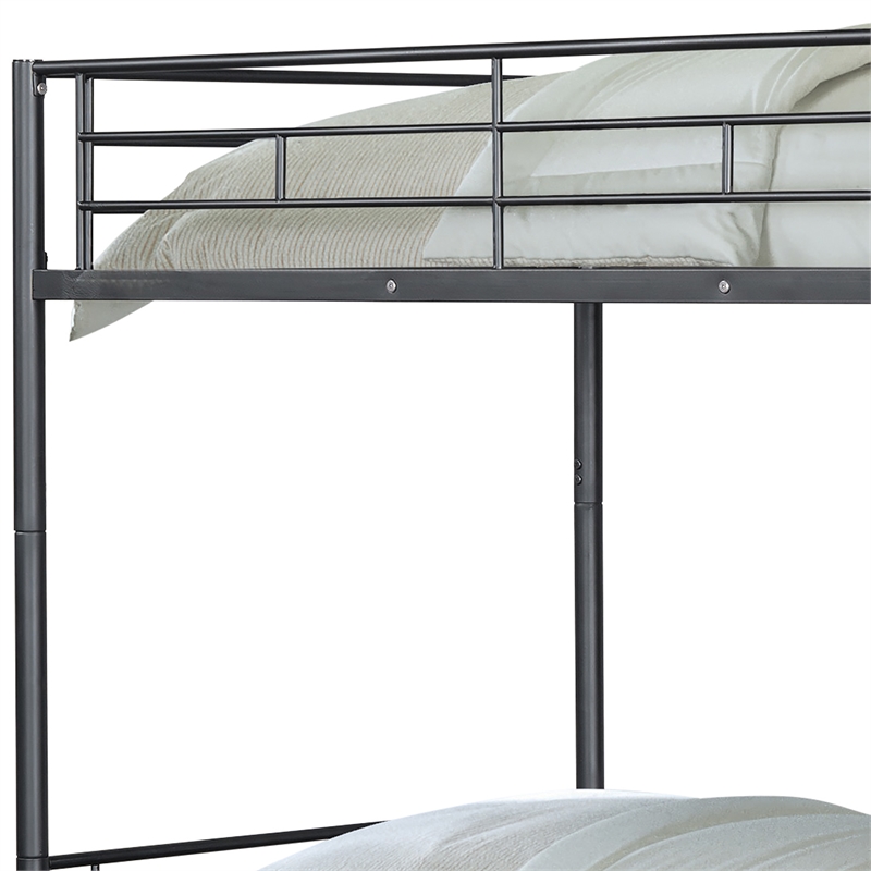Furniture of America Cinto Metal Twin over Twin Bunk Bed in Black