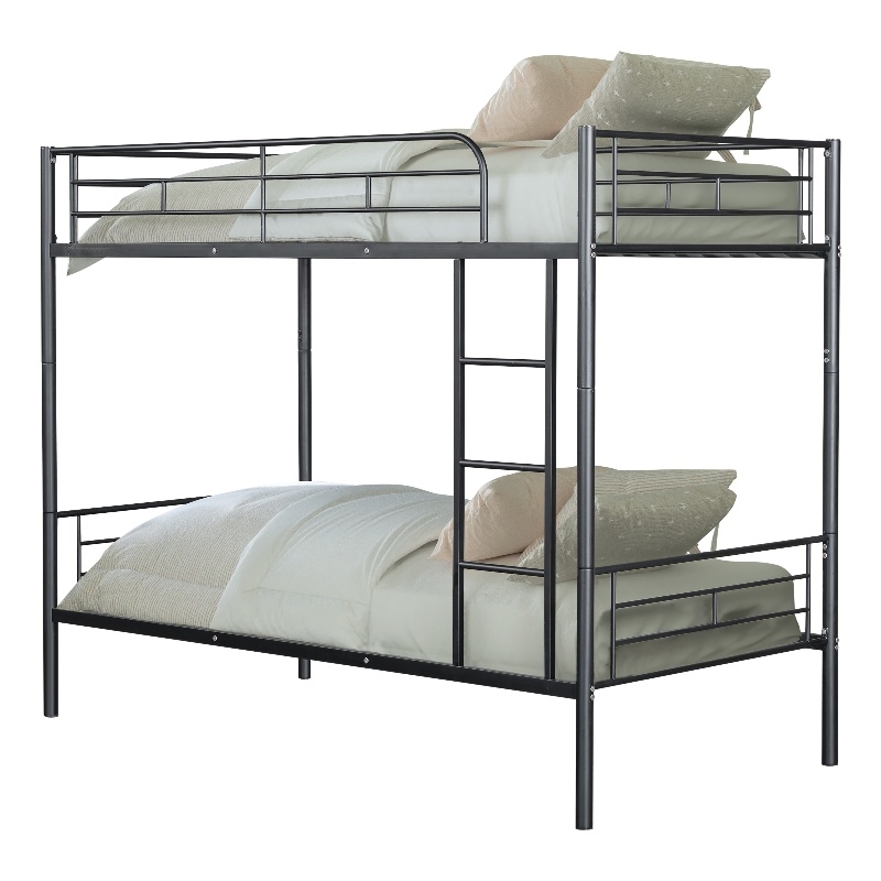 Furniture of America Cinto Metal Twin over Twin Bunk Bed in Black
