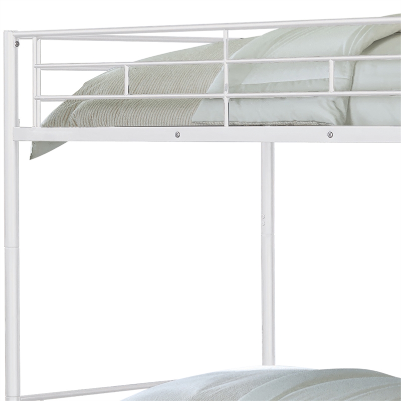 Furniture of America Cinto Metal Twin over Twin Bunk Bed in White