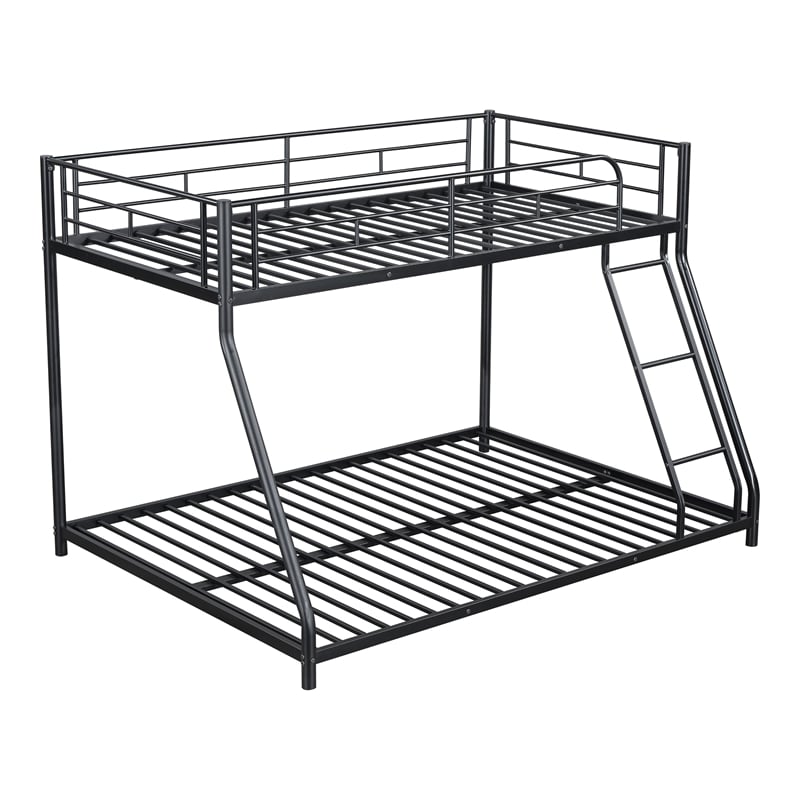 Furniture of America Huntely Metal Twin over Full Bunk Bed in Black