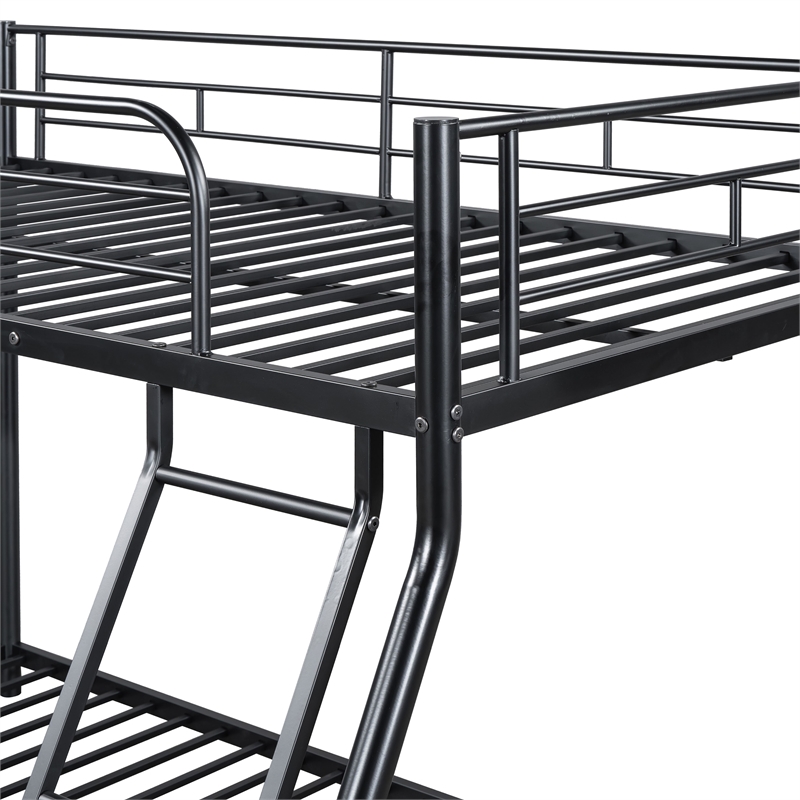 Furniture of America Huntely Metal Twin over Full Bunk Bed in Black