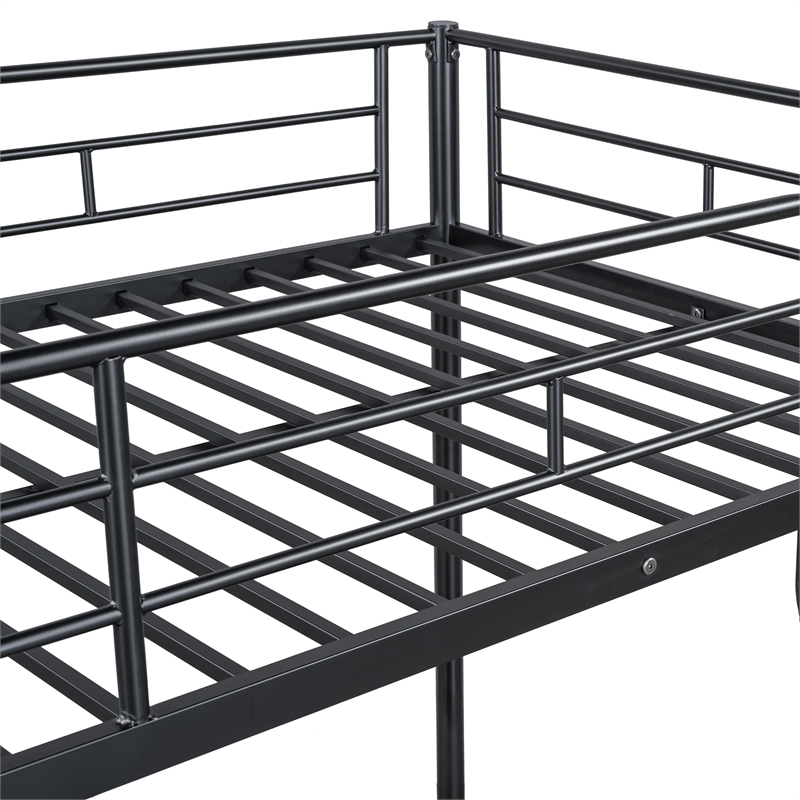 Furniture of America Huntely Metal Twin over Full Bunk Bed in Black