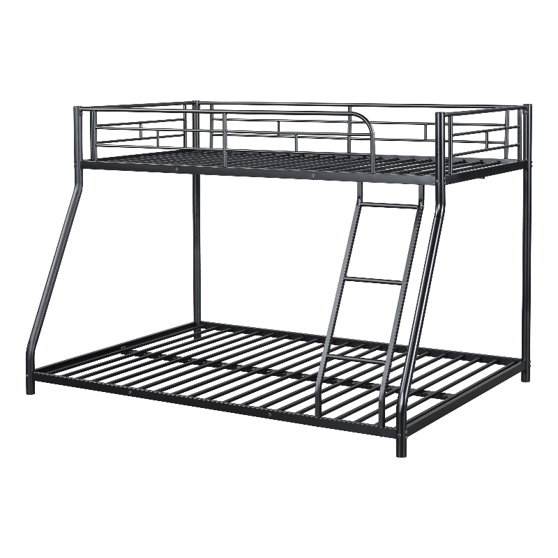 Furniture of America Huntely Metal Twin over Full Bunk Bed in Black