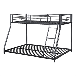Furniture of America Huntely Metal Twin over Full Bunk Bed in Black