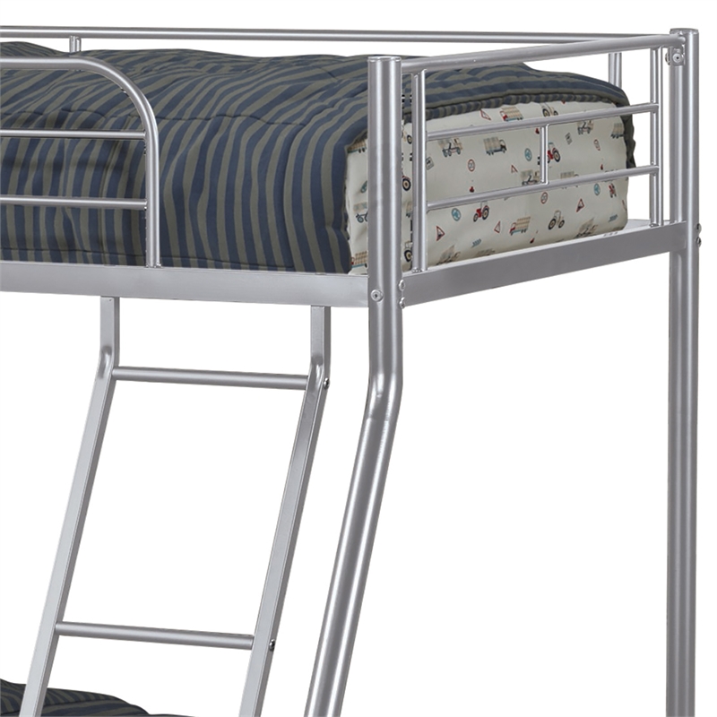 Furniture of America Huntely Metal Twin over Full Bunk Bed in Silver
