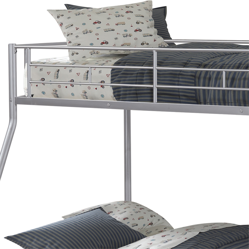 Furniture of America Huntely Metal Twin over Full Bunk Bed in Silver