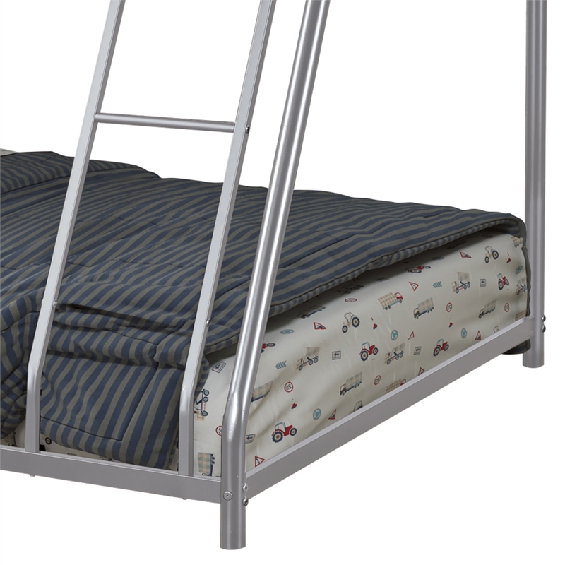 Furniture of America Huntely Metal Twin over Full Bunk Bed in Silver