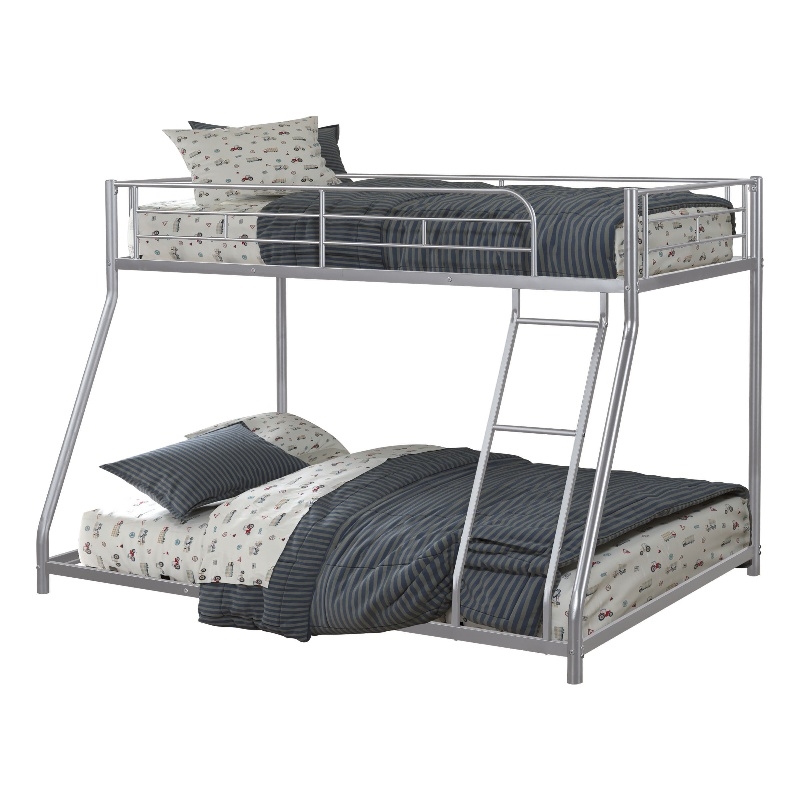 Furniture of America Huntely Metal Twin over Full Bunk Bed in Silver