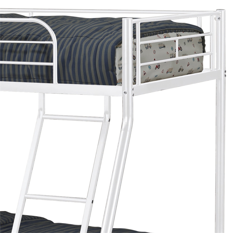 Furniture of America Huntely Metal Twin over Full Bunk Bed in White