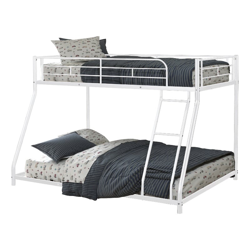 Furniture of America Huntely Metal Twin over Full Bunk Bed in White