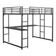 Furniture of America Jaron Metal Full Loft Bed with Attached Ladders in Black