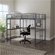 Furniture of America Jaron Metal Full Loft Bed with Attached Ladders in Black