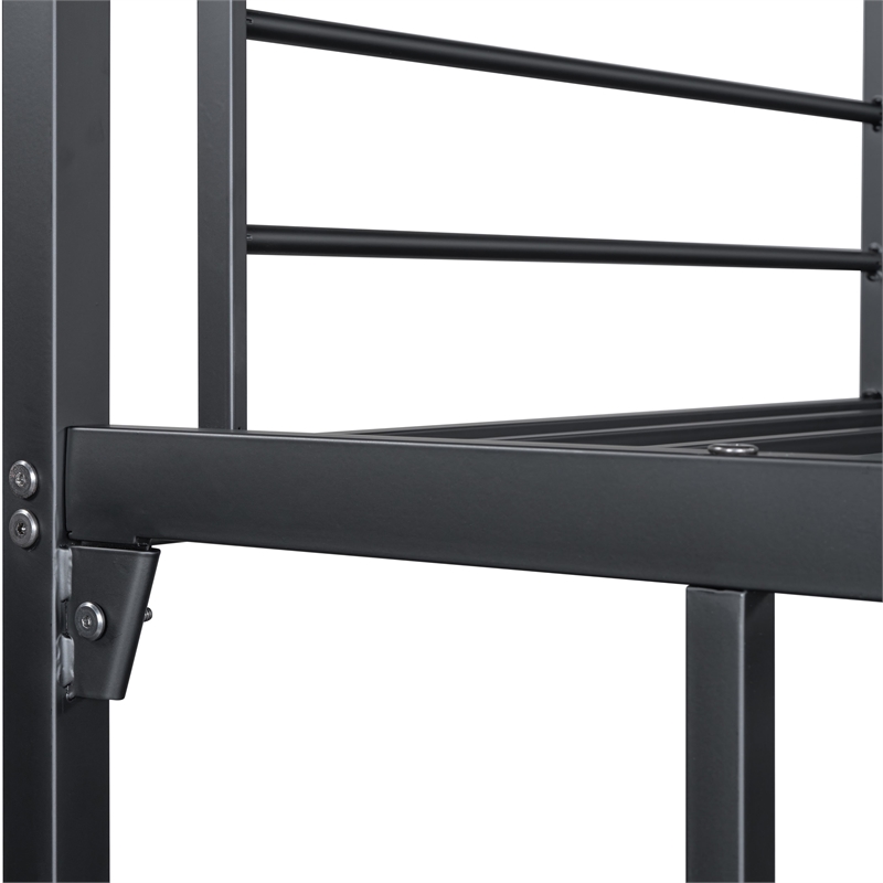 Furniture of America Jaron Metal Full Loft Bed with Attached Ladders in Black