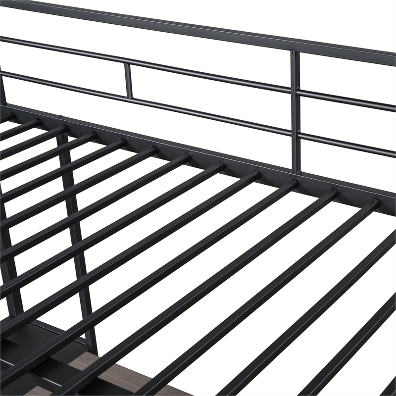 Furniture of America Jaron Metal Full Loft Bed with Attached Ladders in Black