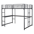Furniture of America Jaron Metal Full Loft Bed with Attached Ladders in Black
