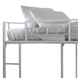 Furniture of America Jaron Metal Full Loft Bed with Attached Ladders in Silver