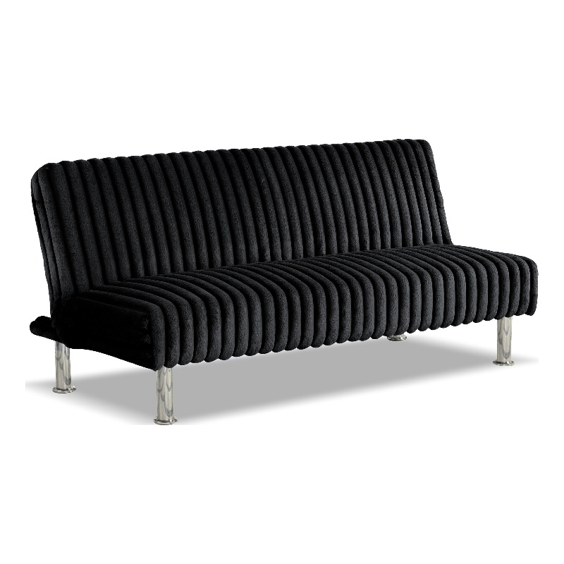 Furniture of America Girgon Upholstered Fabric Futon Sofa Bed in Black