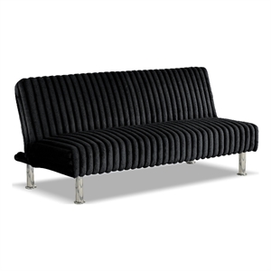 Furniture of America Girgon Upholstered Fabric Futon Sofa Bed in Black