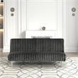 Furniture of America Girgon Upholstered Fabric Futon Sofa Bed in Charcoal