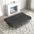 Furniture of America Girgon Upholstered Fabric Futon Sofa Bed in Charcoal