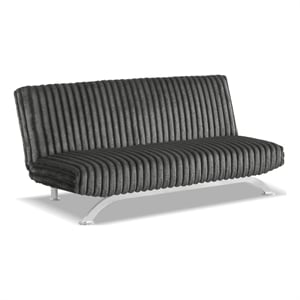 Furniture of America Sturon Upholstered Fabric Futon Sofa Bed in Charcoal