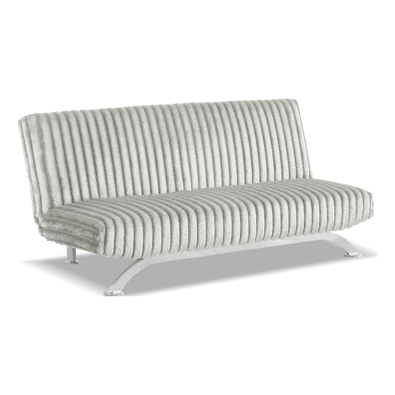 Furniture of America Sturon Upholstered Fabric Futon Sofa Bed in Light Gray