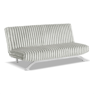 Furniture of America Sturon Upholstered Fabric Futon Sofa Bed in Light Gray