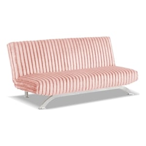 Furniture of America Sturon Upholstered Fabric Futon Sofa Bed in Pink