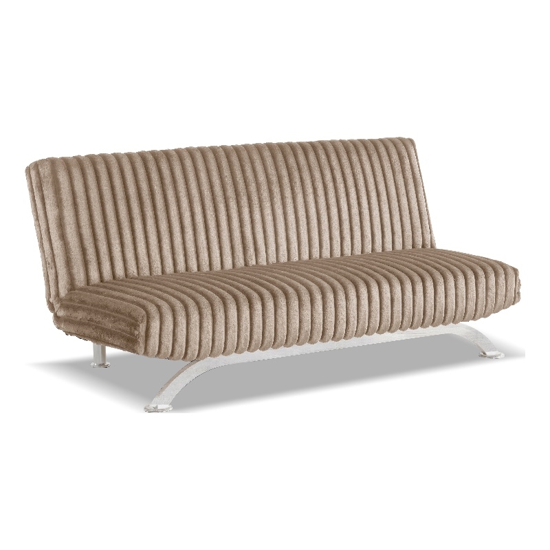 Furniture of America Sturon Upholstered Fabric Futon Sofa Bed in Taupe