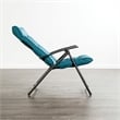 Furniture of America Garthen 3pc Metal Folding Patio Conversation Set in Teal