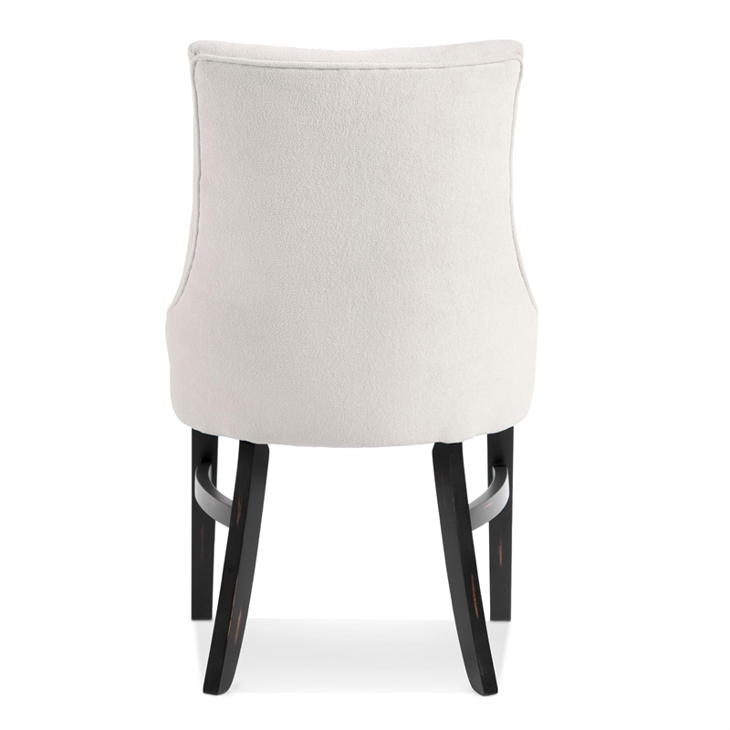 Furniture of America Kindrel Fabric Wingback Arm Chairs in Black (Set of 2)