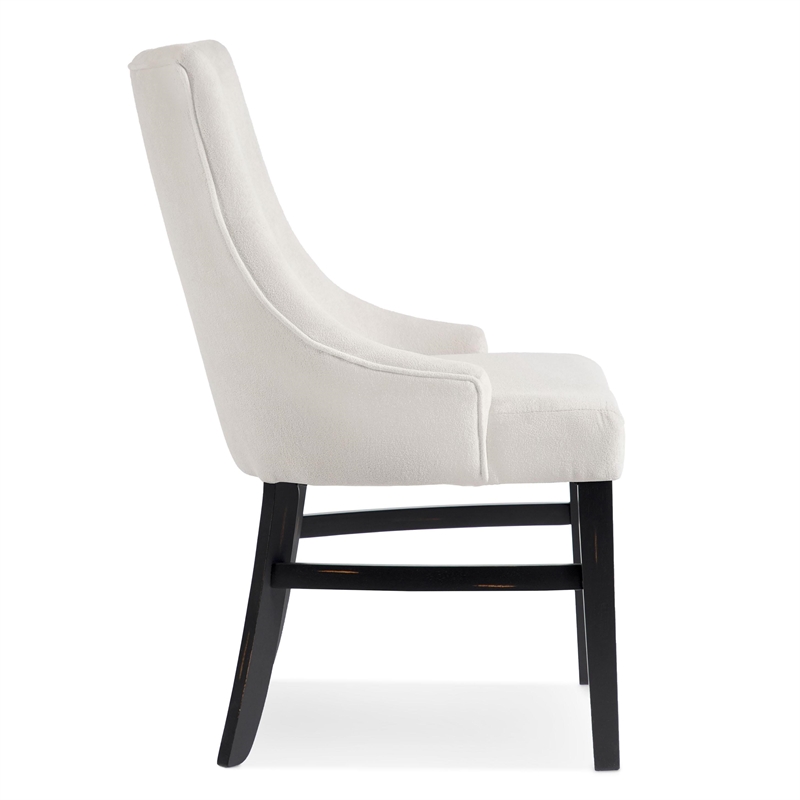 Furniture of America Kindrel Fabric Wingback Arm Chairs in Black (Set of 2)