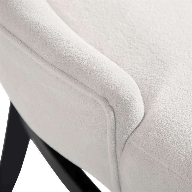 Furniture of America Kindrel Fabric Wingback Arm Chairs in Black (Set of 2)