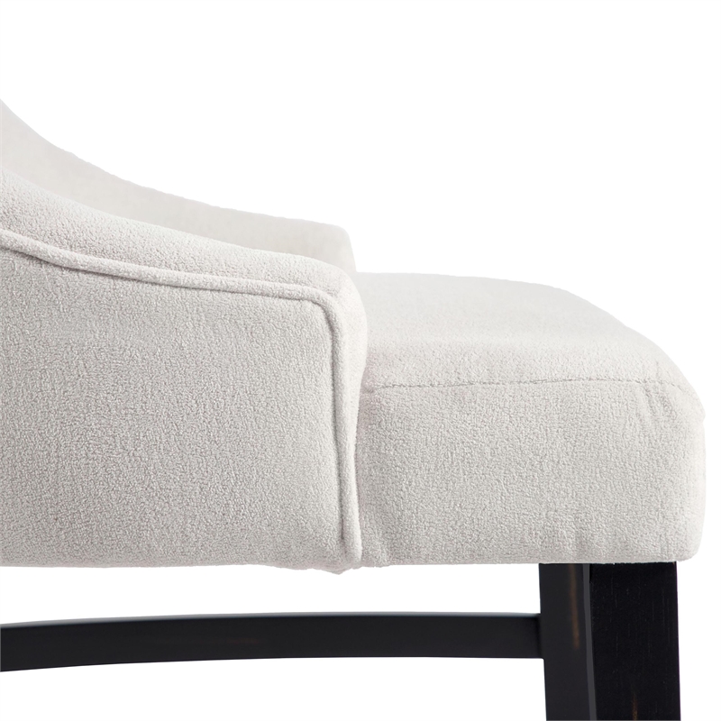 Furniture of America Kindrel Fabric Wingback Arm Chairs in Black (Set of 2)