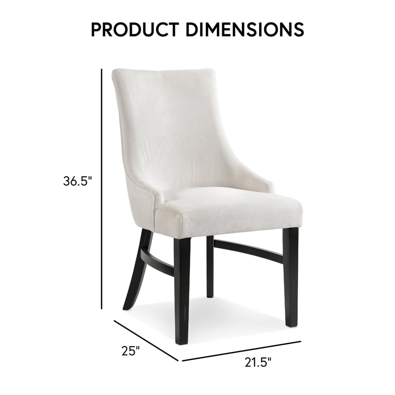 Furniture of America Kindrel Fabric Wingback Arm Chairs in Black (Set of 2)