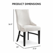 Furniture of America Kindrel Fabric Wingback Arm Chairs in Black (Set of 2)