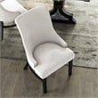 Furniture of America Kindrel Fabric Wingback Arm Chairs in Black (Set of 2)